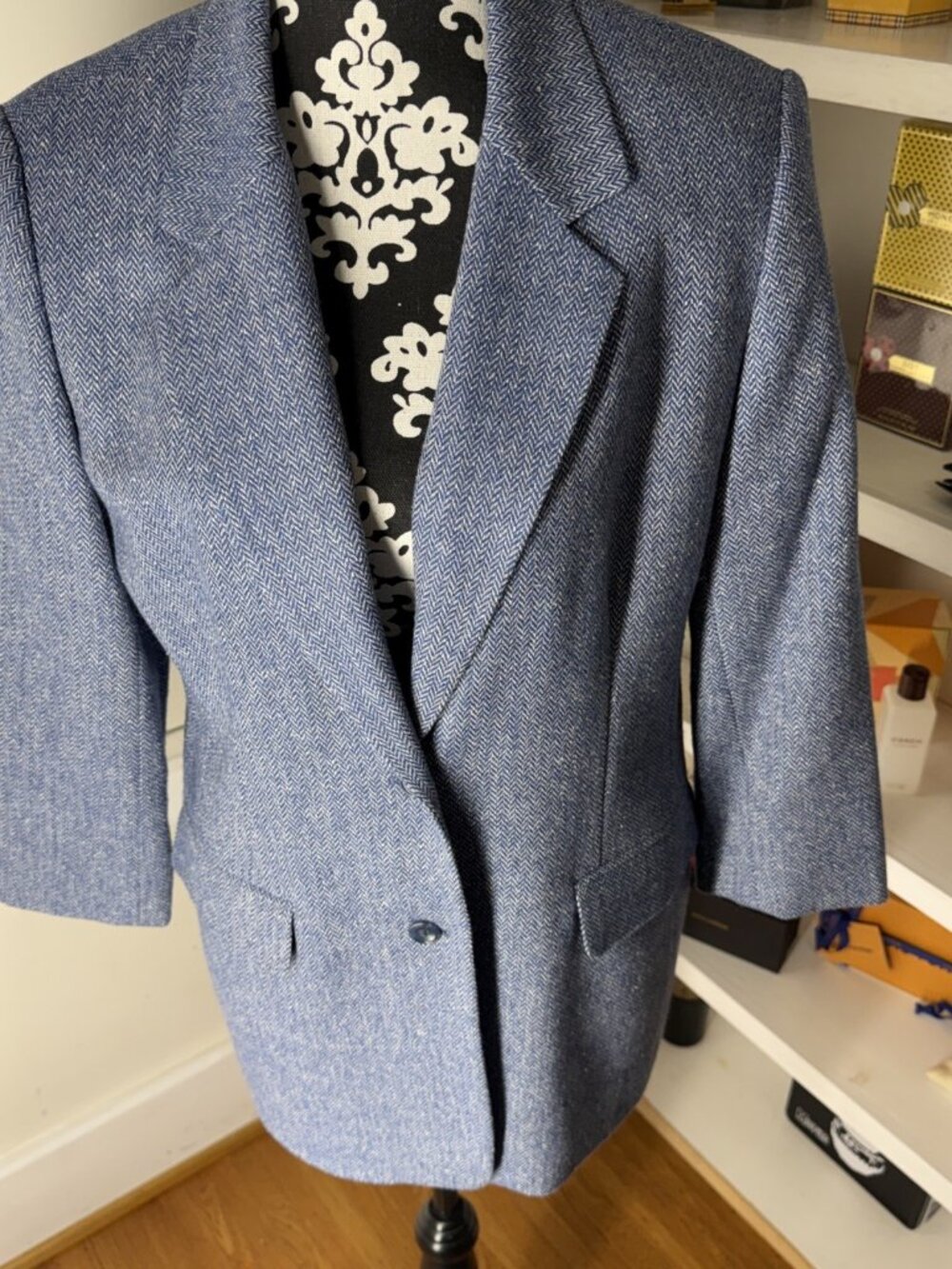 NWOT Orvis Women's Wool Silk Blend Tweed Herringbone Jacket Blazer Lined USA 10